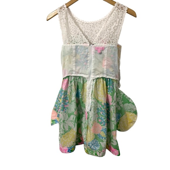 Lilly Pulitzer Womens Raegan Floral Lace Mini Dress Sz 0 Multicolor Sleeveless - Picture 7 of 8